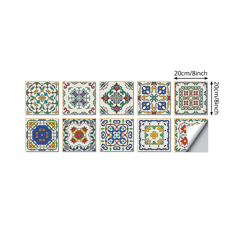 Self-Stick Tribal Pattern Wallpapers Bohemian PVC Wall Covering, 8.6-sq ft (20 Pcs)