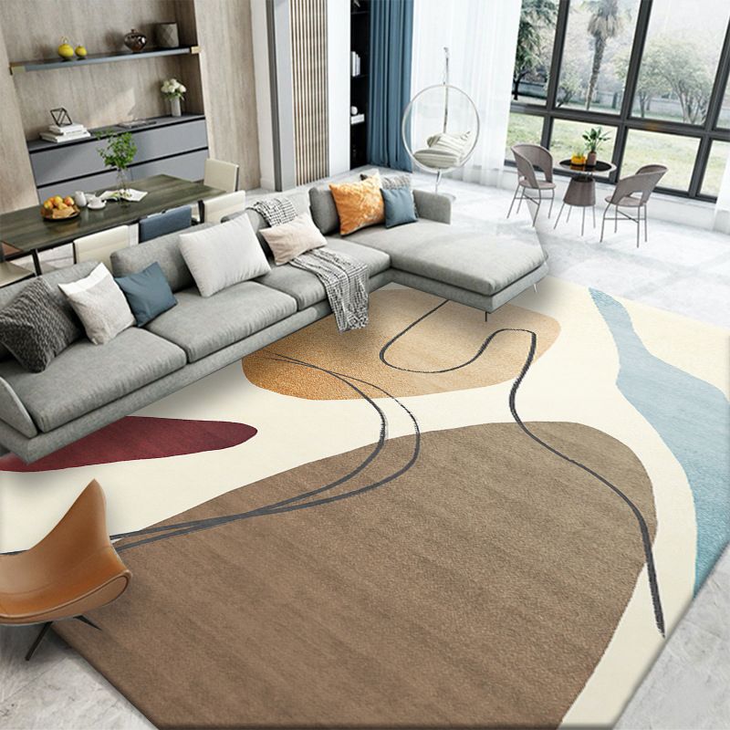 Bruine kleur knobbelt tapijt poolster modern vloerkleed vlekbestendig kleed voor woonkamer