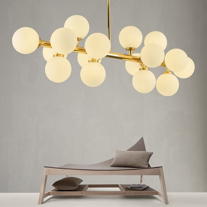 Molécula Dinning Room Illumining Defecture Glass Nordic Island Chandelier Light in White