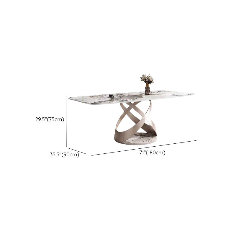 Minimalist 1/4/5/7 Pieces Furniture Stone Rectangle Dining Table Set in White