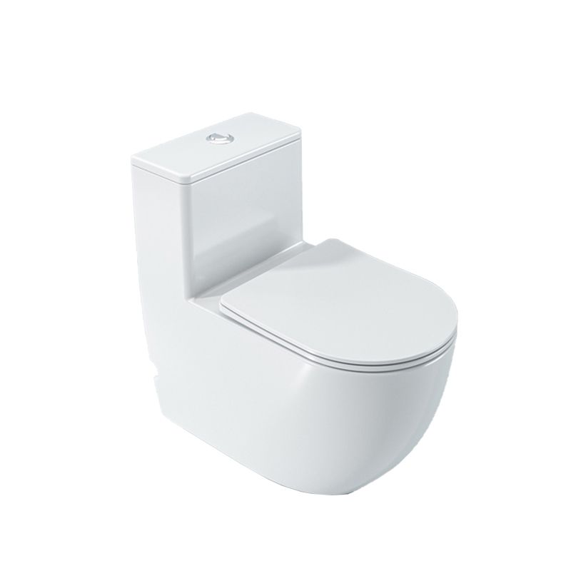 Contemporary Ceramic Toilet Bowl White Floor Mount Urine Toilet with Seat for Washroom