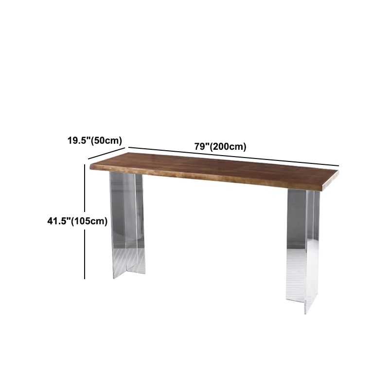 1/2/3/5Pieces Modern Rectangle Pub Table Set Wooden Counter Table with Acrylic Stools