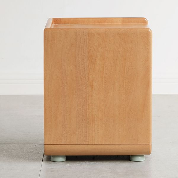 Contemporary Flat Top Kids Nightstand Solid Wood Nightstands with Drawers