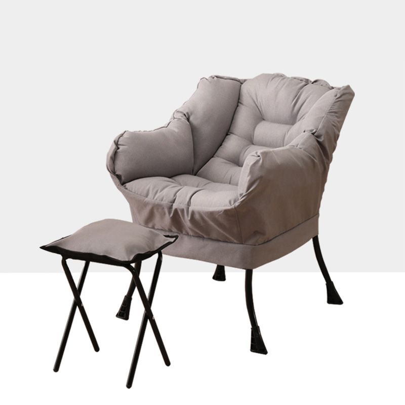 29.52"W*27.55"D Cotton Blend Arm Chair with Basic Four Black Legs, Flared Arms