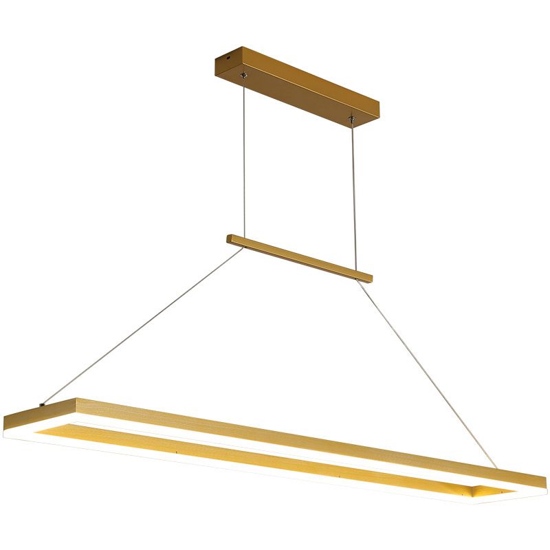 Rectangle island lighting Modern Kitchen Island Lighting Metal 1 Light Pendant Lighting in Gold