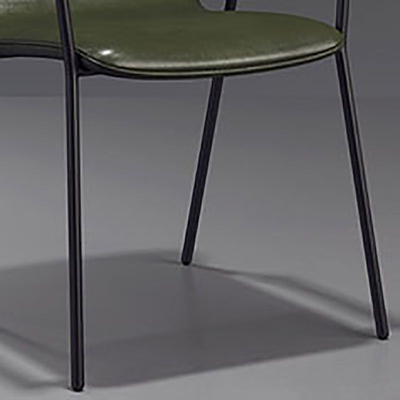 Fauteuil de salle à manger en cuir industriel, finition mate, chaise de salle à manger à dossier solide