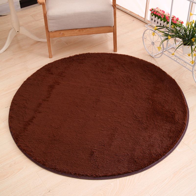 Multicolor Solid Color Rug Polypropylene Comfort Area Carpet Anti-Slip Backing Washable Easy Care Rug for Bedroom