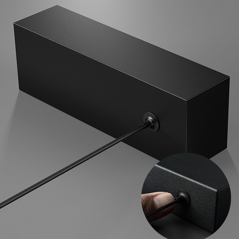 1 Light Linear Island Lights Contemporary Metal Island Pendant Fixture in Black