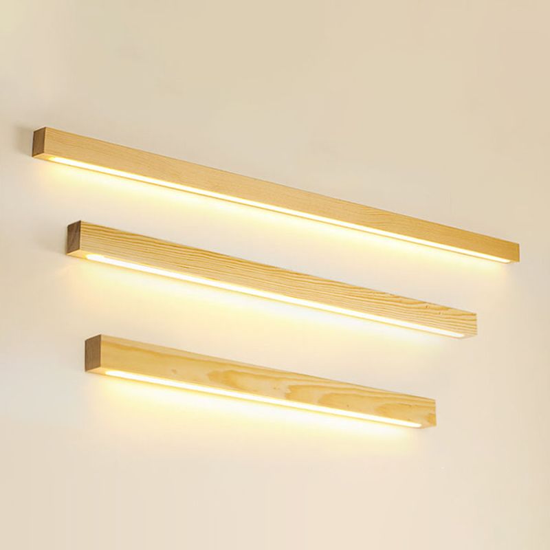 Éclairage d'applications murales linéaires en bois LED BEIGE MUR MUR ARMILLE ÉCLAIR