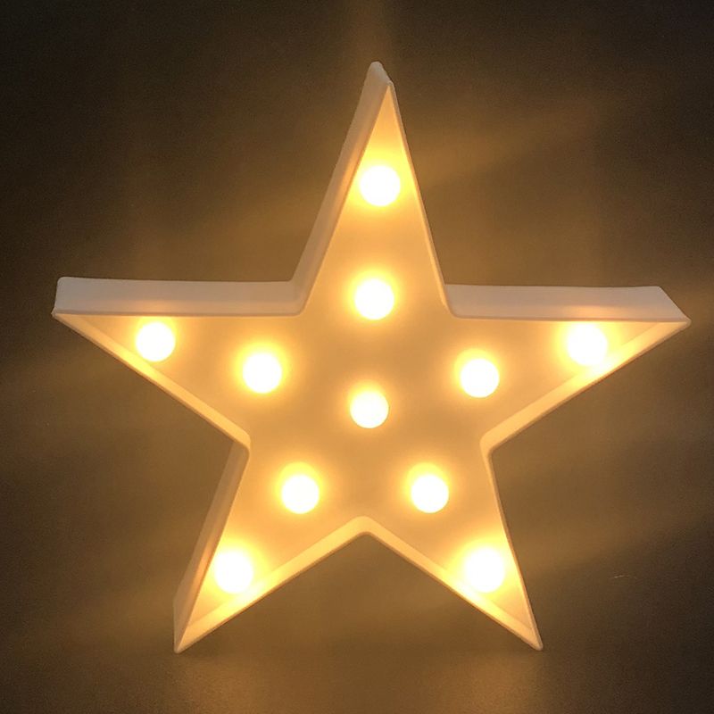 Pentacolo Lampada per bambini Lampa da comodino in plastica in stile moderno illuminazione notturna a LED in giallo