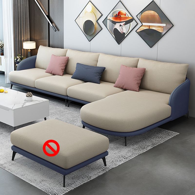L-Shape Sectional with Sloped Arms and Pillow Back for 4 People