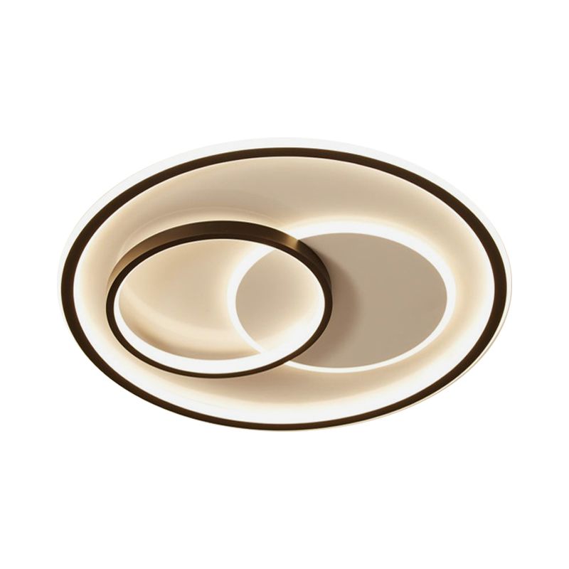 Multi-vierkante/ronde/rechthoekige inbouwlamp Minimalistische ijzeren slaapkamer LED-plafondlamp in zwart, wit/3 kleuren licht