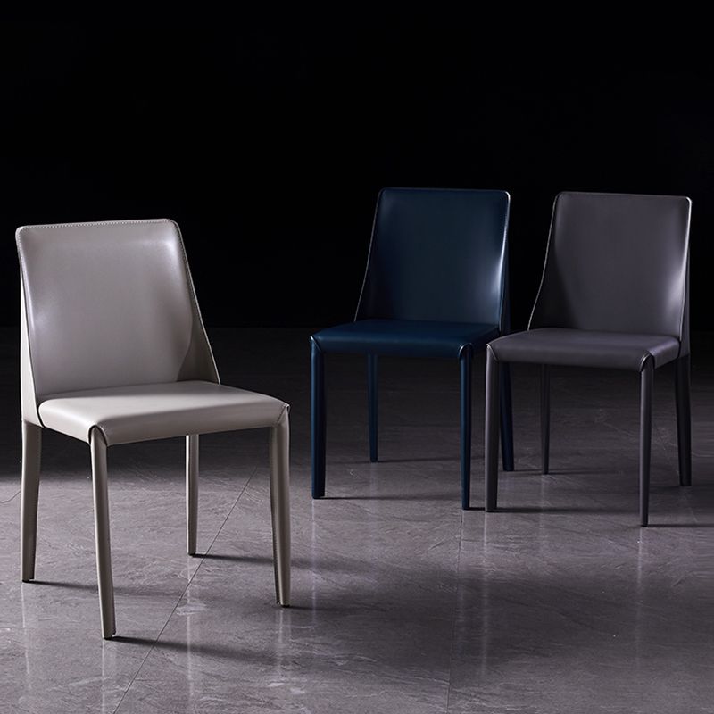 Chaises de salle à manger sans bras moderne chaise en cuir multicolore