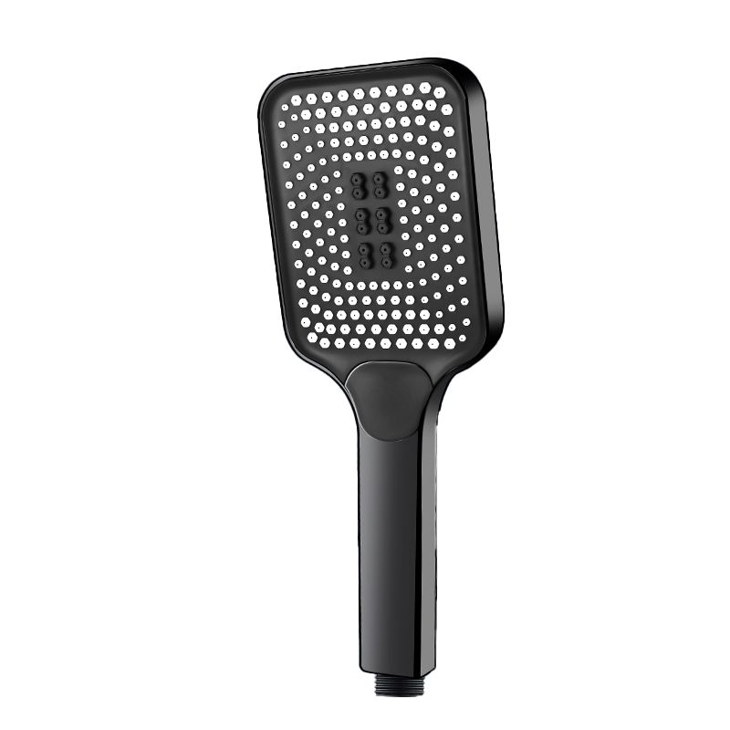 Modern Rectangular Hand Shower in Black 3 Sprays Wall-Mount Hand Shower