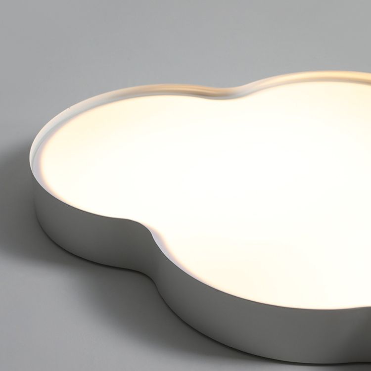 Cloud Shape Flush Light Modern Style Metal 1/2 Lights Flush Mount in White
