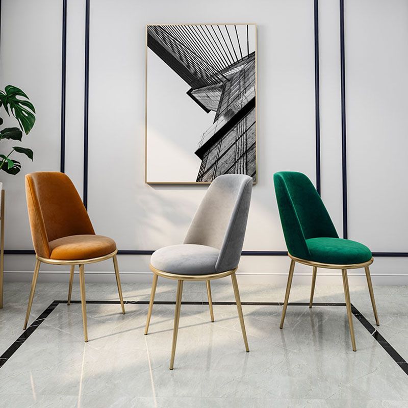 Sillas de comedor sin brazos con respaldo sólido de diseño escandinavo, silla lateral tapizada