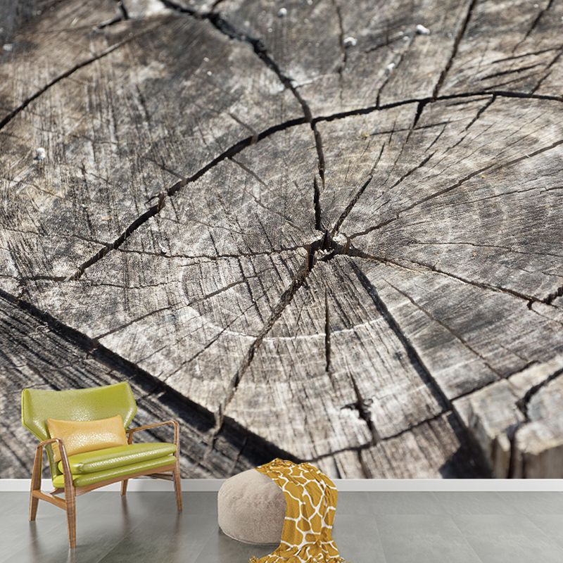 Industrial Style Wood Grain Mural Decorative Mildew Resistant Wall Decor