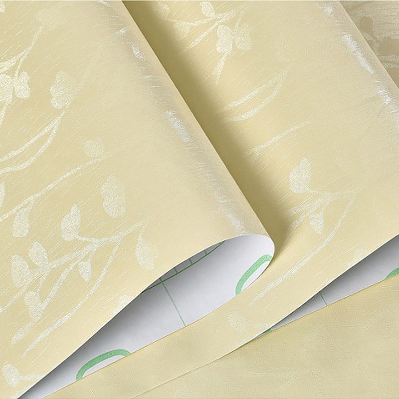 Shimmer Vinyl Plant Wallpaper Rust Peel and Stick Removable Wall Covering, 19.5' L x 23.5" W