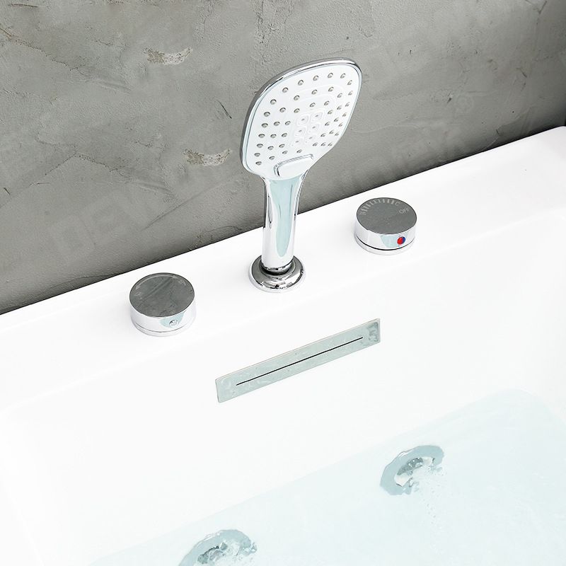 Soaking Rectangular Bathtub Modern Bathroom with Faucet Bath Tub