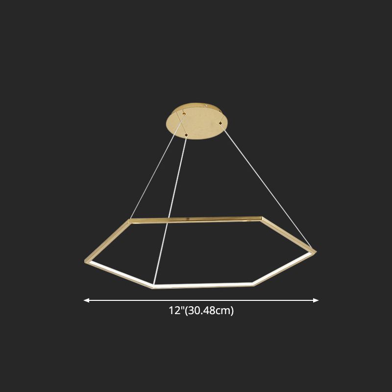 Ultra-modern Geometric Chandelier Metallic Suspended Lighting Fixture for Living Room