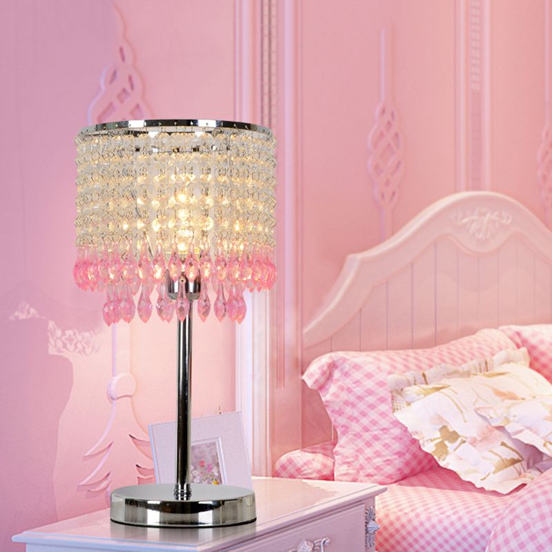 Crystal perled rouge / rose / violet lampe 2 niveaux Pichet à pain de nuit moderniste simple