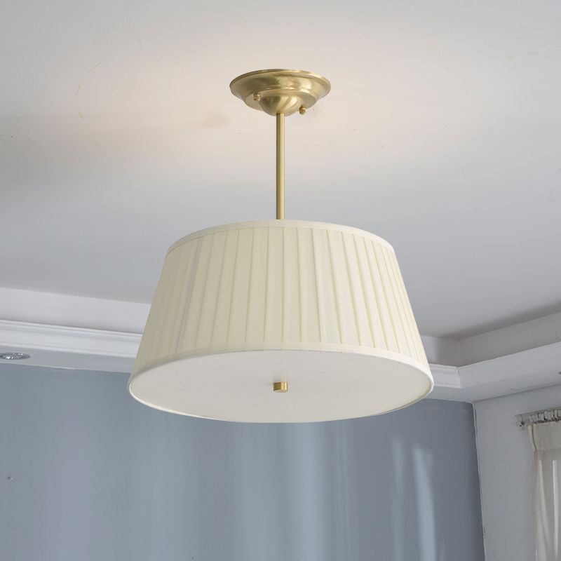 Chandelier Lighting Fixture Minimalist-Style Metal Pleated Lampshade Ceiling Pendant Light for Bedroom