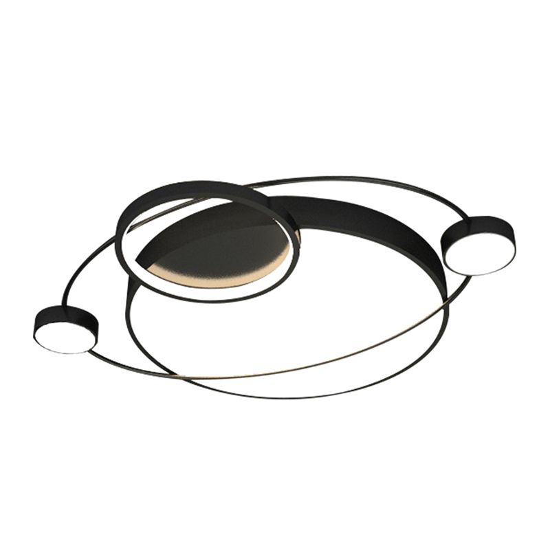 Orbit Shaped LED Ceiling Flush Mount Light Postmodern Metal Bedroom Flush Light Fixture