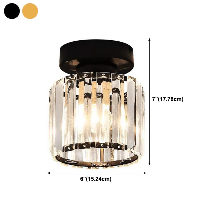 Crystal Geometric Flush Mount Lights Contemporary Style 1 Light Flush Mount Fixture