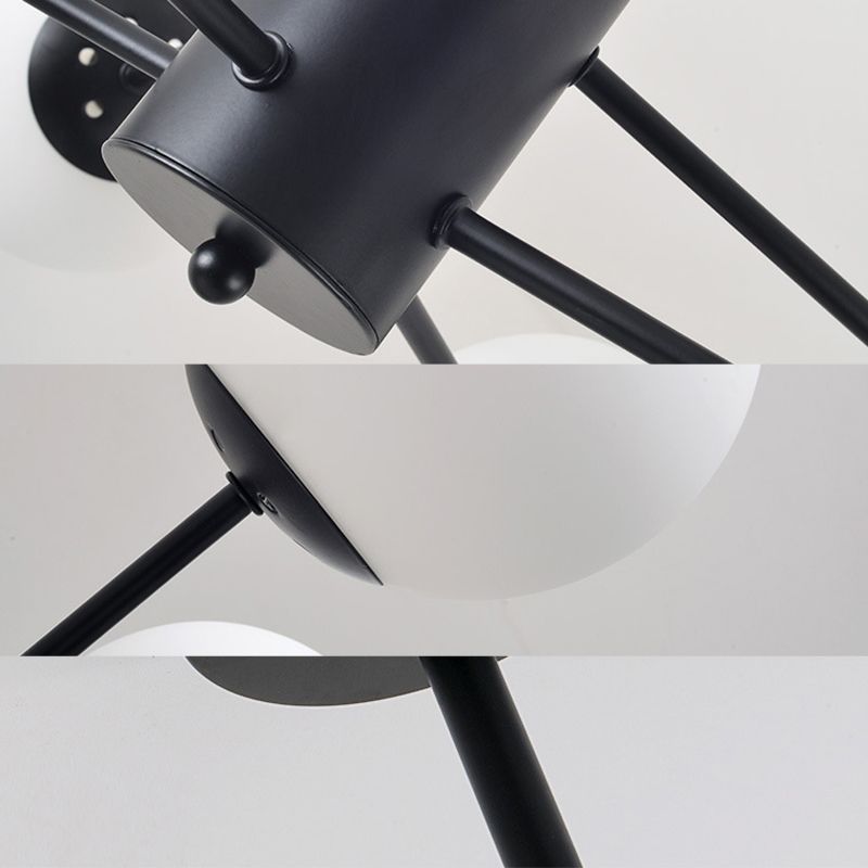 Wohnzimmer Kronleuchter Leuchte moderne schwarze Kronleuchterbeleuchtung mit Kugelglasschatten