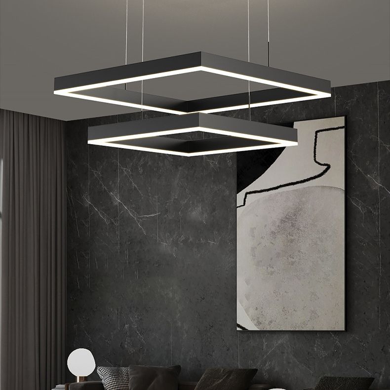 Luz de luz colgante cuadrada luces colgantes de metal modernas