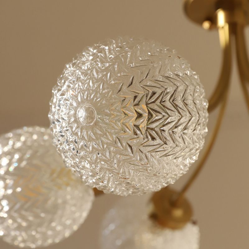 Glass Ball Shape Flush Mount Light Modern-Style Multi Lights Flush Ceiling Light in Brass