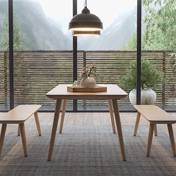 Modern Rectangle Pine Solid Wood Table 4 Legs Home Kitchen Dinner Furniture