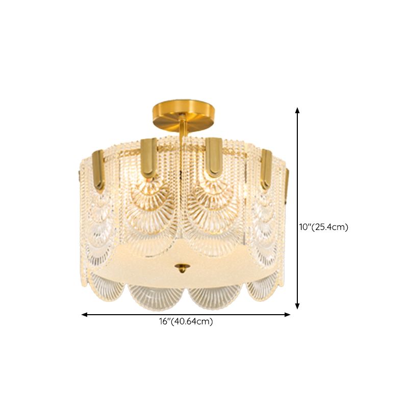 Modern Ceiling Lamp Household Simple Glass Flush Mount Light Fixture for Bedroom