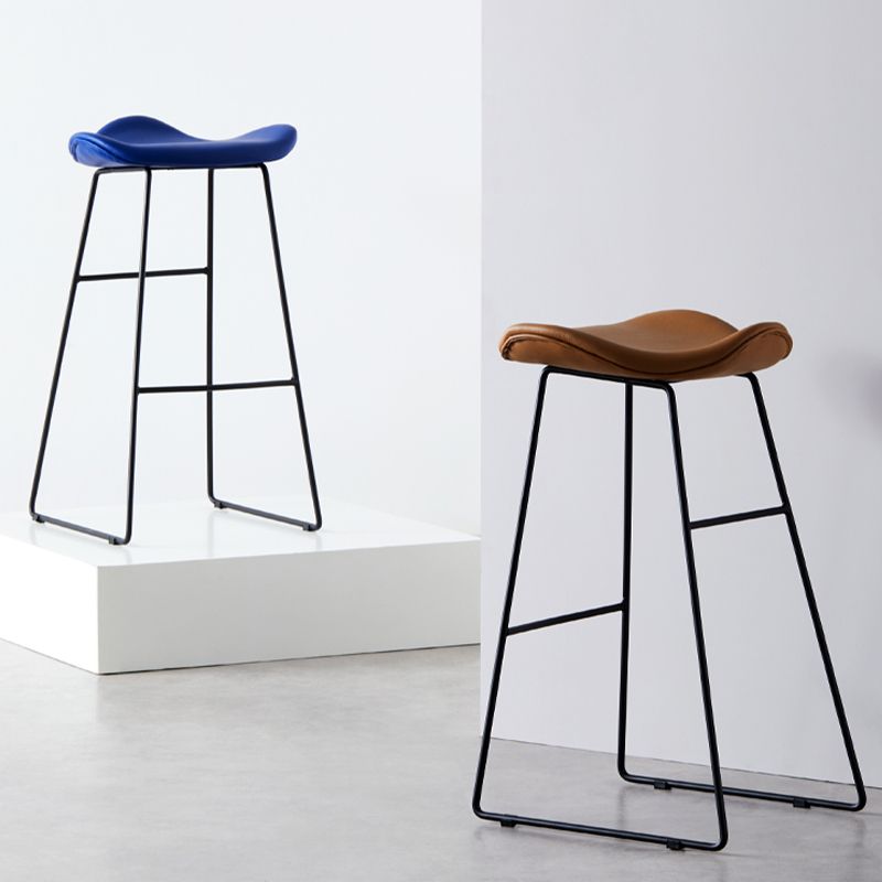 Tabouret de comptoir en cuir moderne, repose-pieds sans dossier, siège de selle, tabouret de Bar pour Bar