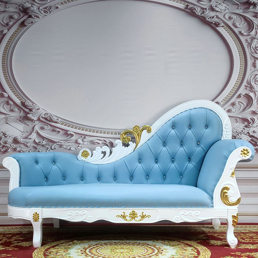 Traditional Upholstered Chaise Lounge Couch with Arms Chaise Lounge Chair