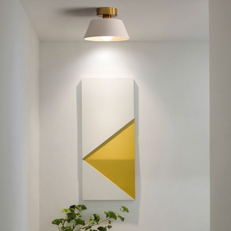 Iron 1 - Light Flush Mount Ceiling Lights Geometric Ceiling Flush in Black / White