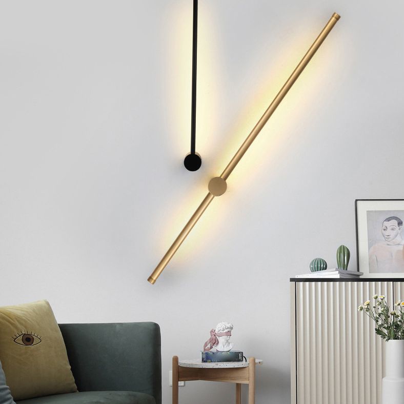 Aluminium LED Linear Wall Sconce in Modern Concise Style Wrought Iron Indoor Wall Light with Silicone Shade