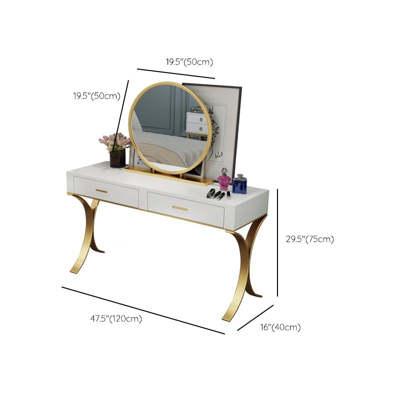 15.74" Wide Bedroom Dressing Table in White Make-up Vanity with 4 Drawers