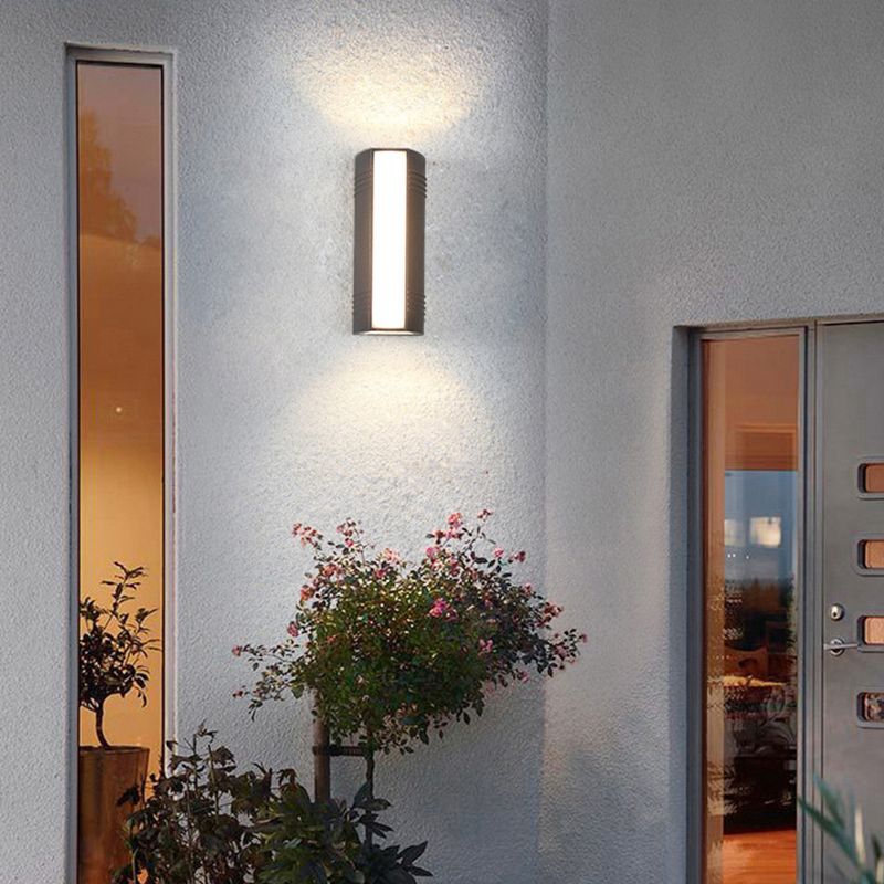 Modern Wall Sconce 1 illuminazione nero in alluminio nero illuminazione montata per giardino