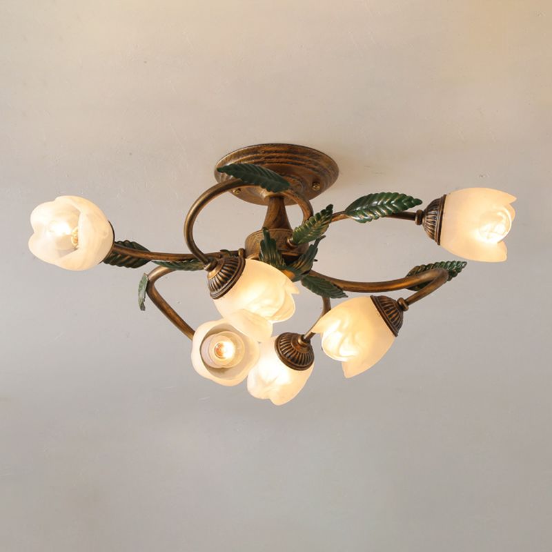 Flower Shaped Ceiling Lamp Minimalist Flush-mount Light for Living Room Drawing Room