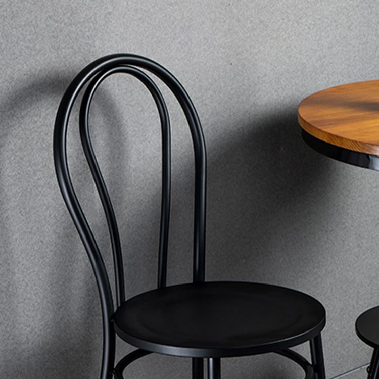 Metal Dining Chairs Industrial Windsor Back Armless Chairs for Bar