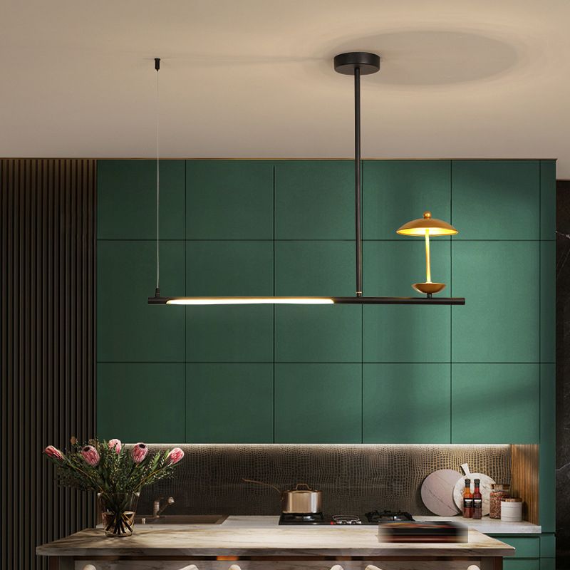Modernism 4-Light Ceiling Light Metallic Kitchen Island Lighting for Dining Room