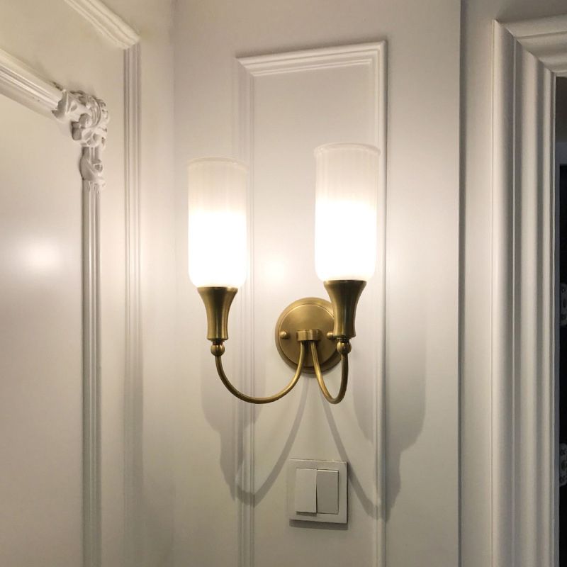 Glass Cylinder Wall Sconces Industrial Style Multi Lights Wall Mounted Lamps