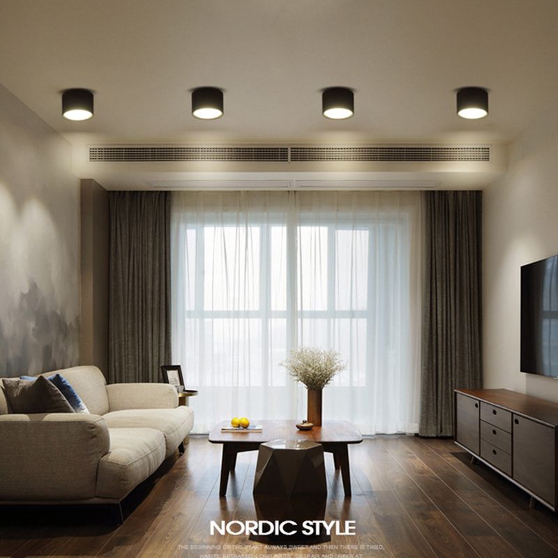 Acrylic Cylindrical LED Ceiling Light in Modern Concise Style Aluminium Flush Mount for Cloakroom