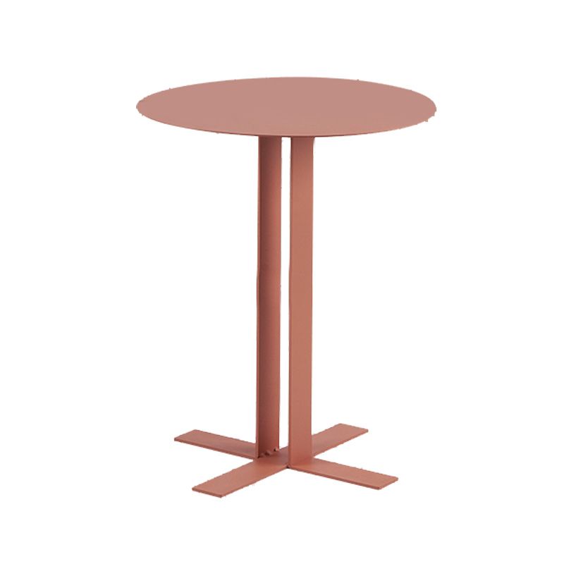19.7" Tall Pedestal End Table Mid-Century Metal Round Side End Table