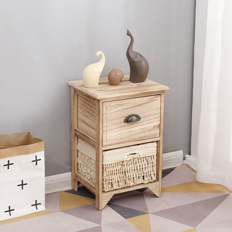 Contemporary Accent Chest with Drawers and Baskets in Natural