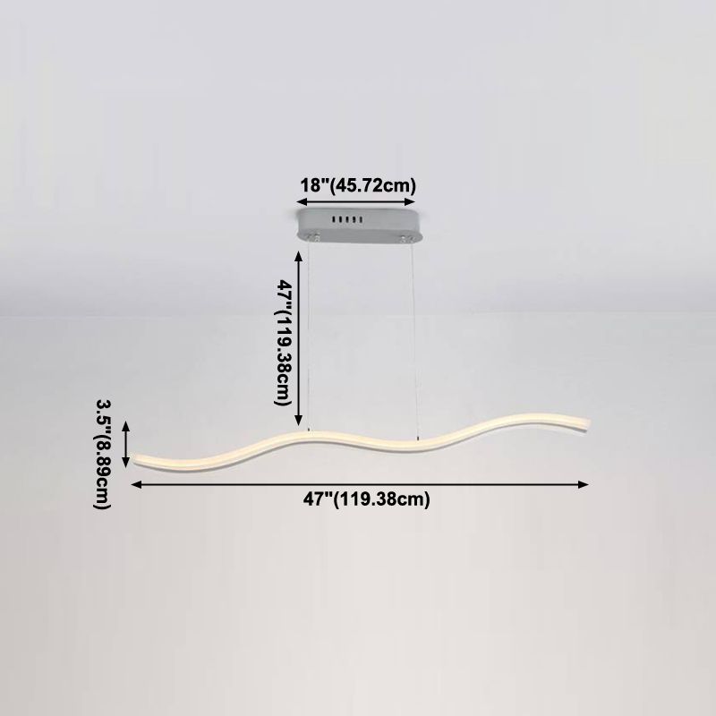 White Metal Hanging Pendant Lights Modern S Shape Hanging Lamps for Office