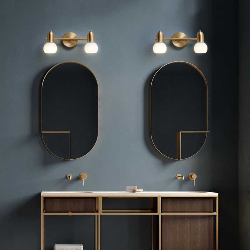 Postmodern Style Wall Sconce Gold Multi Blubs Metal Wall Mounted Lamps for Bathroom