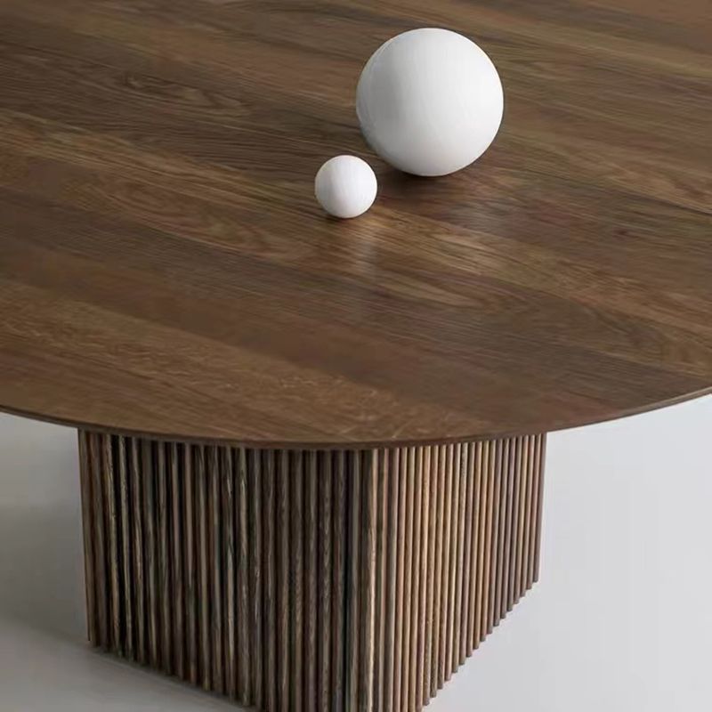 Round Dining Table Contemporary Style Solid Wood Dinner Table for Home Kitchen
