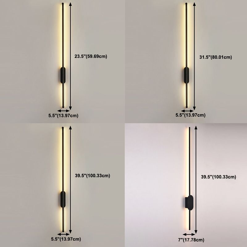 Modern Style Linear Shape Wall Sconce Metal Wall Lighting for Bedroom